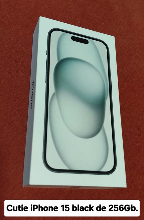Cutie pentru telefon iPhone 15 Black de 256Gb.Nou.