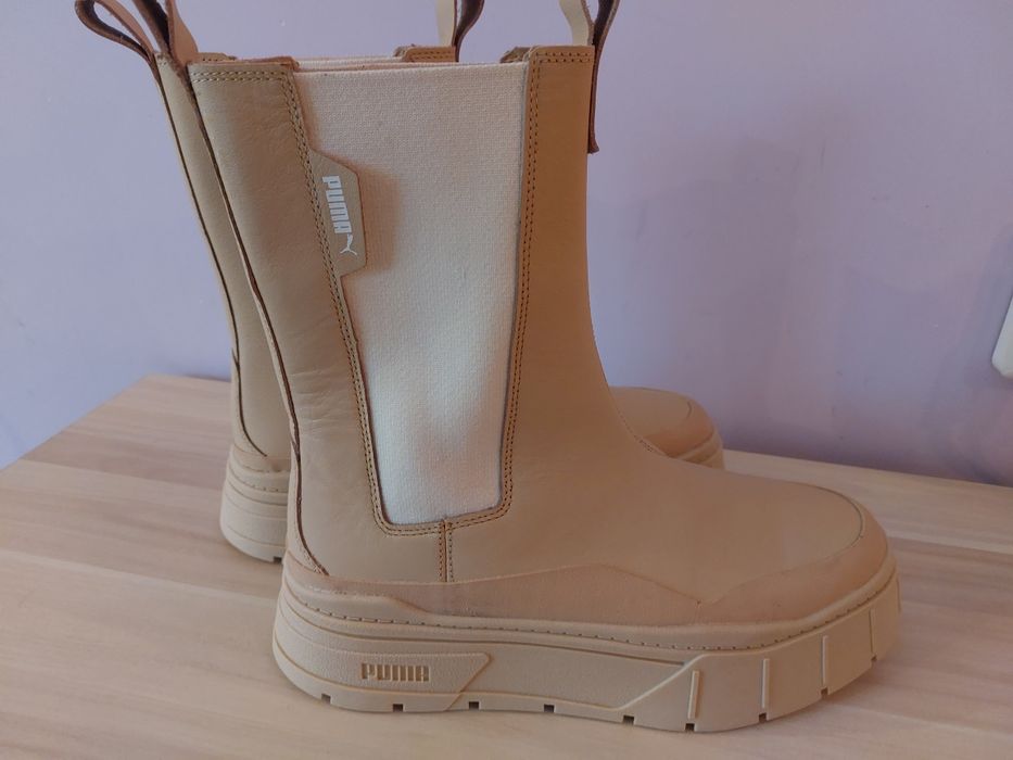 Дамски кожени боти челси Puma Mayze Stack Chelsea Wns