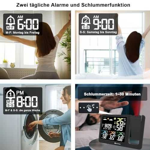 KETOTEK метео станция с проектор, DCF, 3 сензора