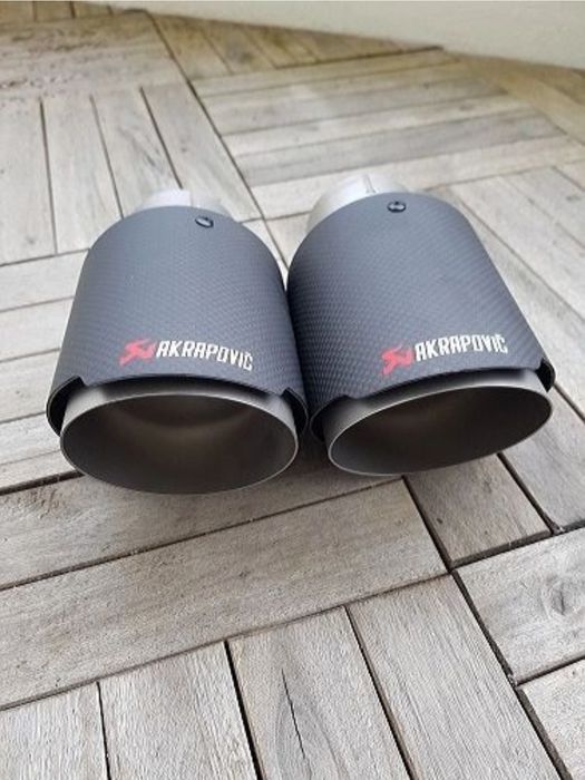 Накрайници за ауспух 2бр Akrapovic акрапович гърне AKRAPOVIC турбо гърне накрайник неръждавейка карбон спортен ауспух