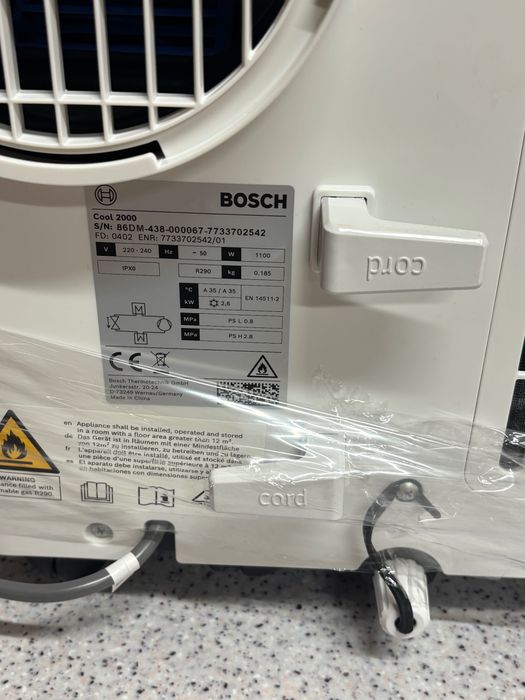 Dezumidificatoar, Aer condiționat portabil Bosch Cool 2000 Nou.