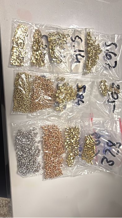 Vand bilute aur alb si roz de14k hexagoane tuburi