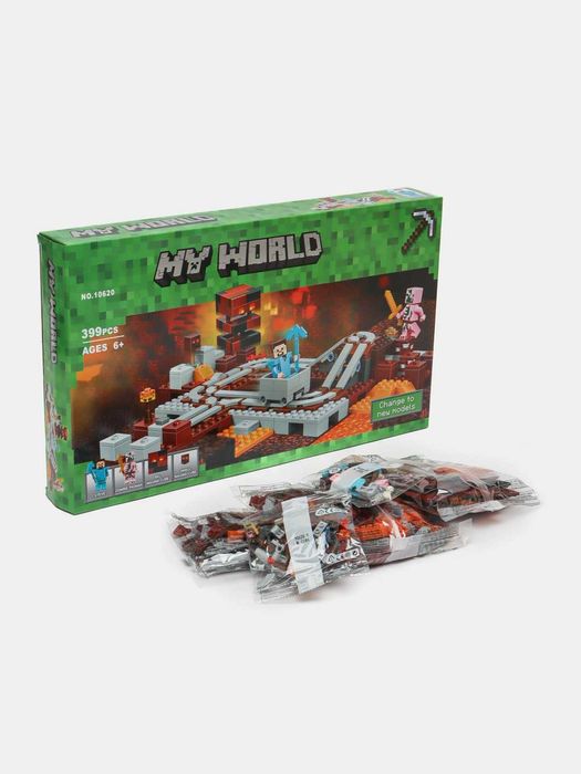 Конструктор Minecraft Подземная железная дорога 399 деталей My World