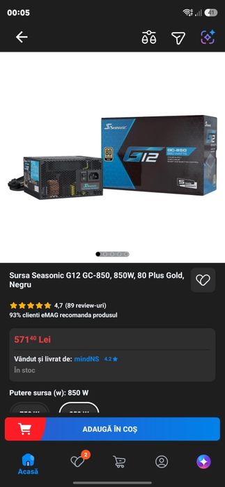Sursa seasonic g12 noua