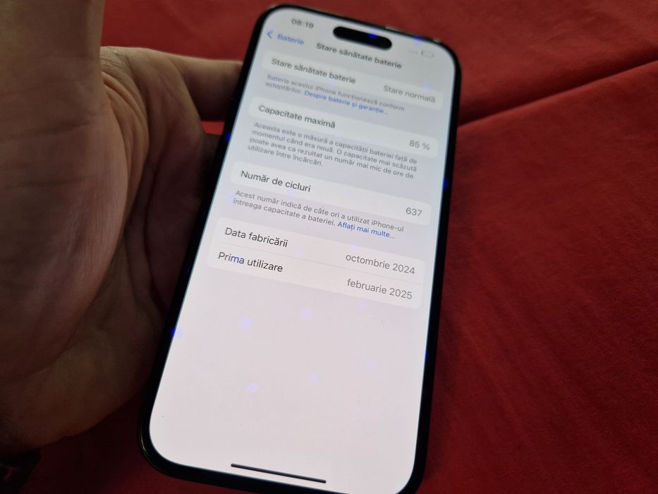 -Iphone 15 Black Titanium 128Gb 8Ram stare perfecta impecabil Bat: 85% doar telefonul nici o restrictie nici o reparatie/interventie