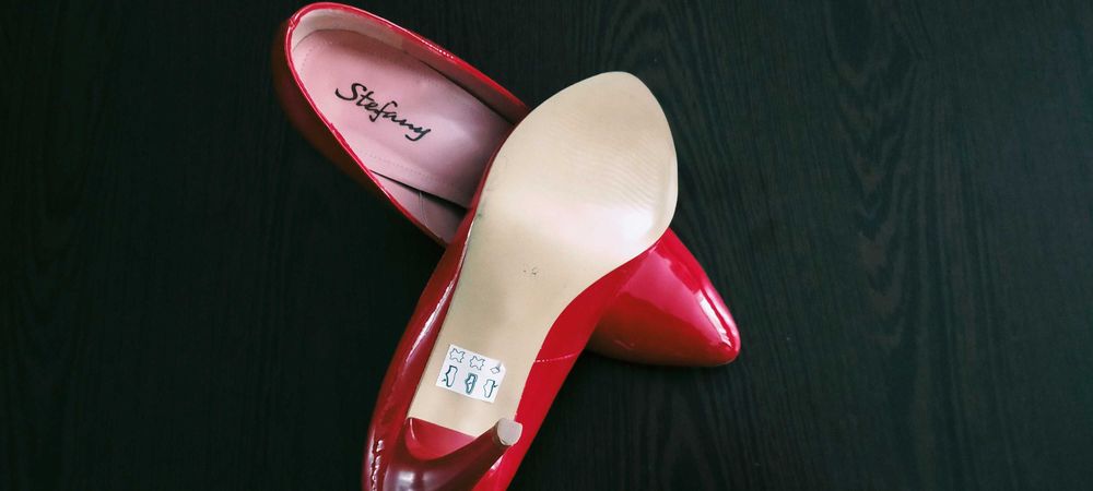 Pantofi dama, culoare-roșu, piele lăcuită exterior, piele interior