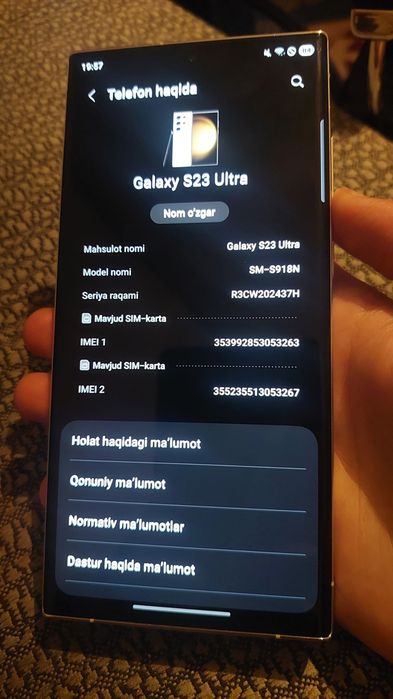 Samsung S23 Ultra Ideal holatda