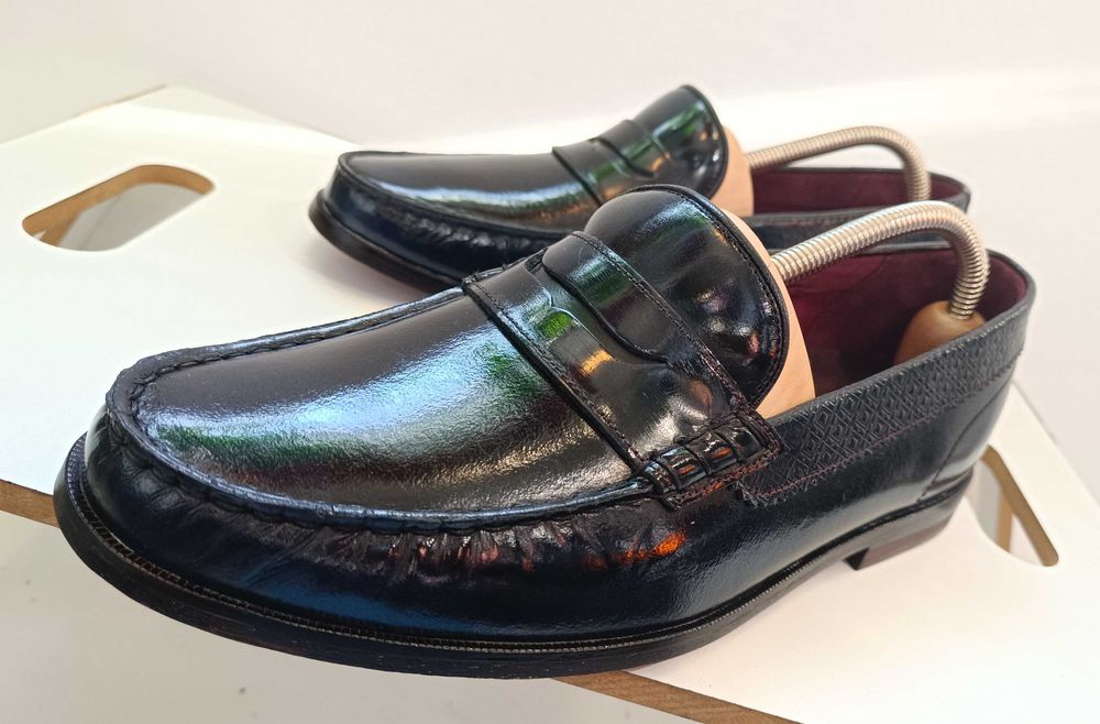 Pantofi loafer 41.5 42 penny Ted Baker London NOI piele lustruita lac