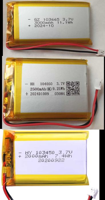 Новые аккумуляторы 3,7v до 3000мАч для дронов часов игрушек GPS камер