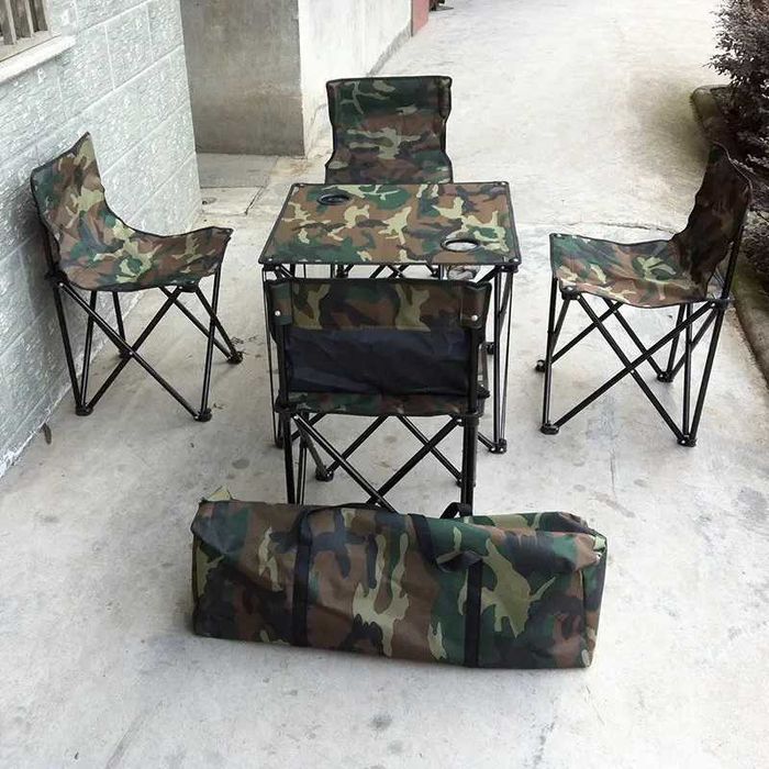 Преносим туристически комплект 6в1 - сак със сгъваема маса и 4 стола