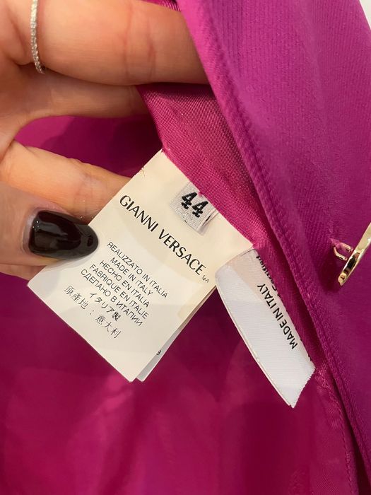 Sacou roz VERSACE 96% lână, mărime IT 44