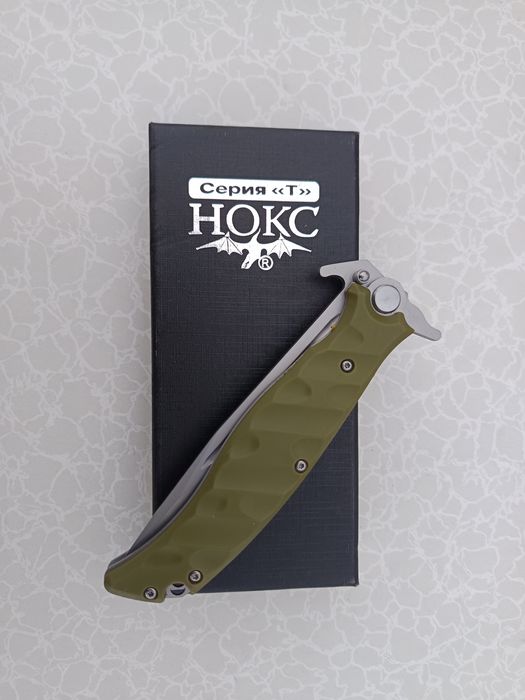 Руски сгъваем нож НОКС Финка, дизайн А.Бирюков зелен