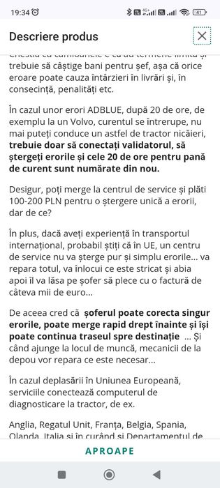 Ștergător de erori / Fault Eraser VR-EU6 (CFPL) – AdBlue / SCR Euro 6 DAF VOLVO