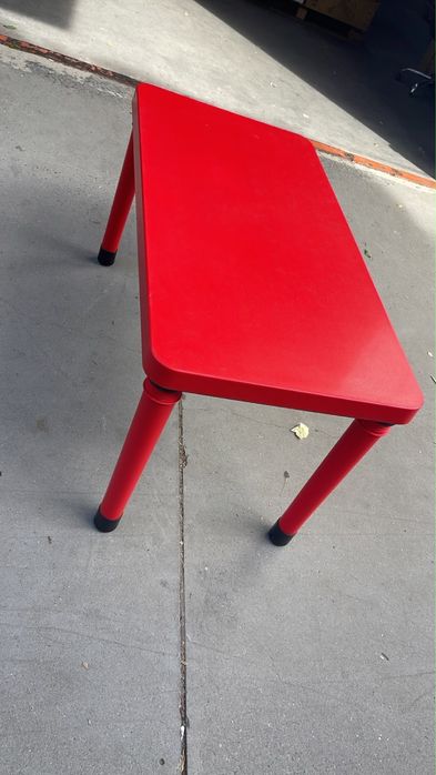 Masuta pentru copii interior/exterior Pilsan Happy Table Rosu 120x60cm pentru lectii/activitati 4 copii,plastic rezistent, pt gradinite, crese