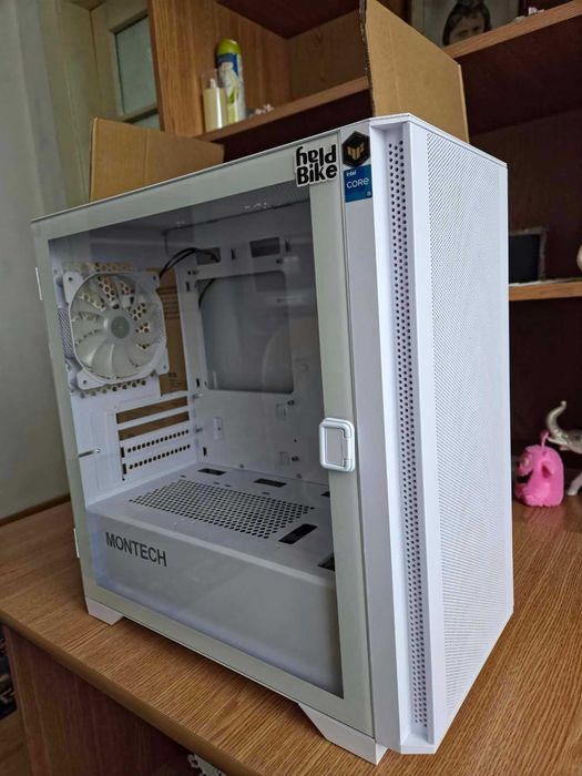 Carcasa MONTECH Carcasa AIR 100 Lite, Fara sursa, tempered glass, Alb