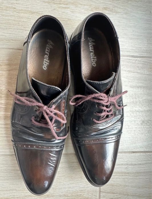 Pantofi de piele maro Marelbo