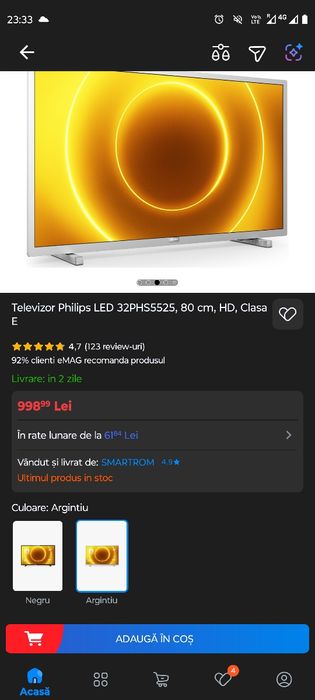 Vând Smart tv Philips +suport perete