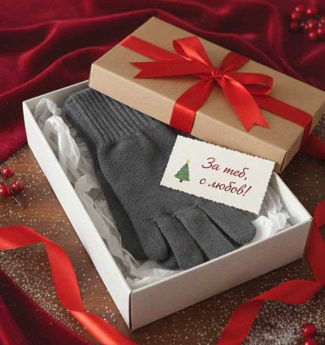 Винтид мъжки вълнени ръкавици