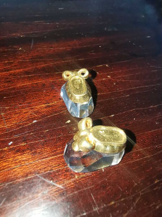 Pantofi de cristal Swarovski placați cu aur