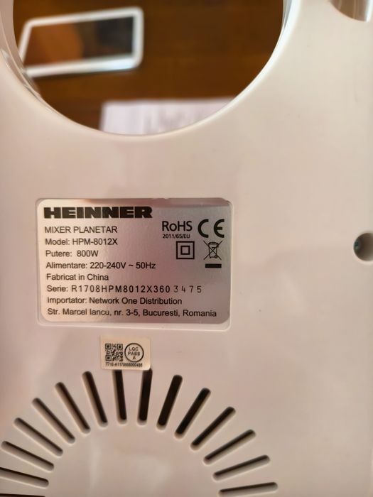 Mixer planetar robot de bucătărie HEINNER 800w