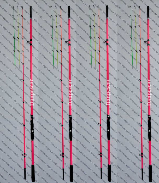 SET 4 Lansete carbon PROFL AQUA RIVER PINK Feeder 3 metri ACTIUME 200gr 3 VARFURI