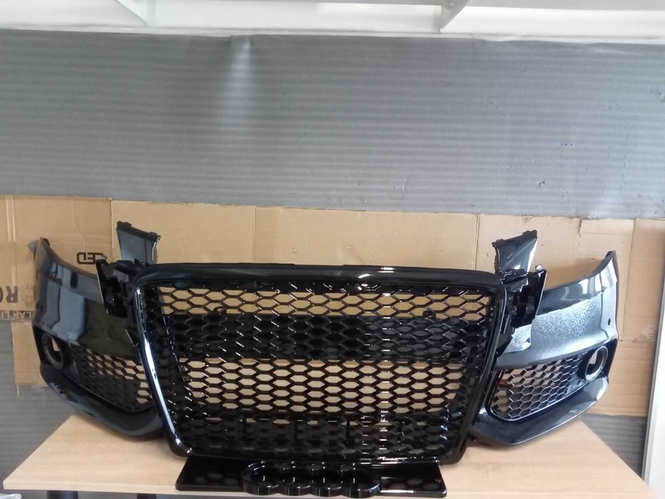 Pachet Bara fata CU GRILE RS LOOK (senzori parcare) Audi A4 B8 Negru VOPSITA