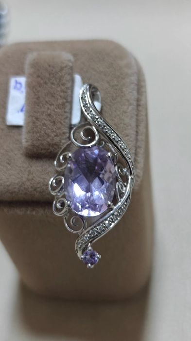 Pandantiv aur 14k 4.22gr  cu ametist și diamante naturale (r)