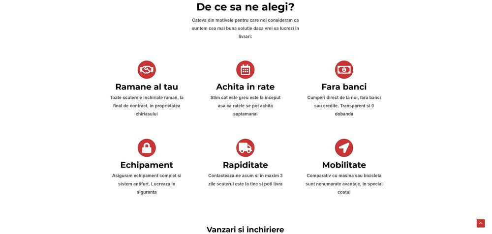 scuterelivrari.ro - site inchiriere scutere - Afacere la cheie