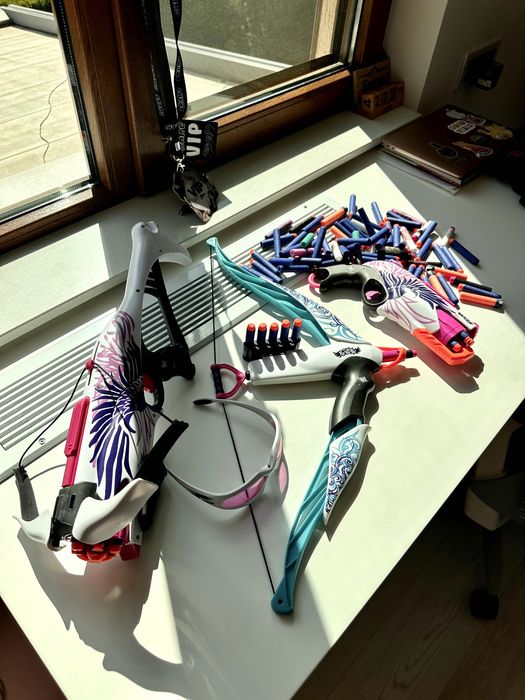 Комплект Nerf Rebelle Пистолет, Лък, арбалет, защитни очила + стрели снаряд