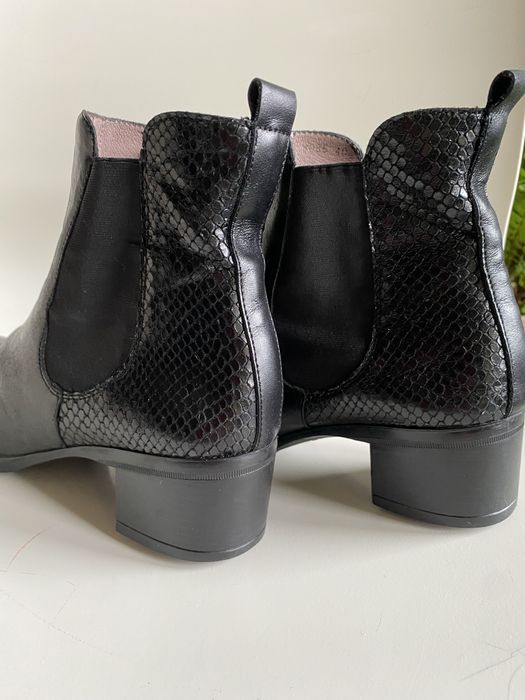 Черни боти от естествена кожа, Wonders, N 39/ 40