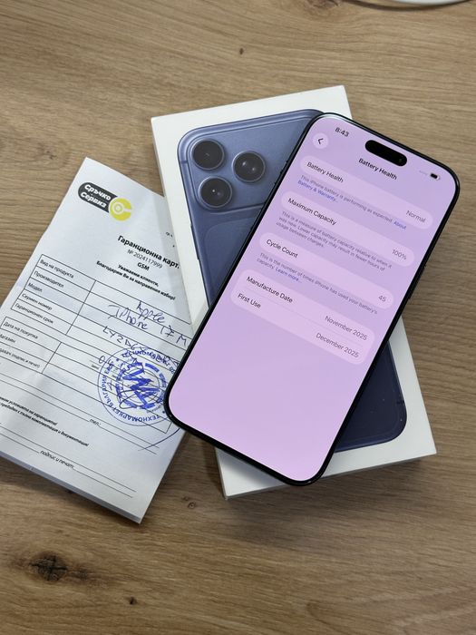 Iphone 17 Pro Max Deep Blue 256GB  НОВ! 45 Зареждания! 24м. Гаранция!