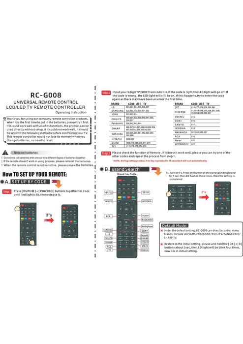 Универсално дистанционно за всички модели и марки телевизори
