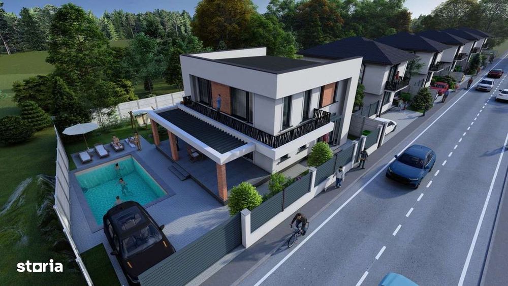 Vila individuala cu piscina/ 500mp teren/ Bragadiru/ constructie noua
