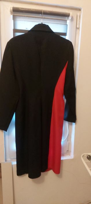 Palton elegant primavara toamna , rosu -negru