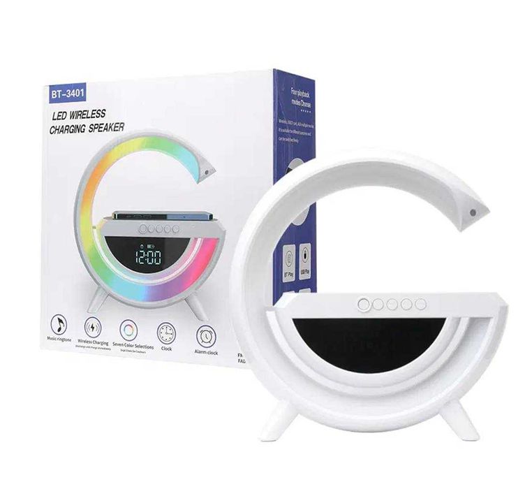 Безжично зарядно BT-3401 тонколона часовник зареждане на смартфони 15W