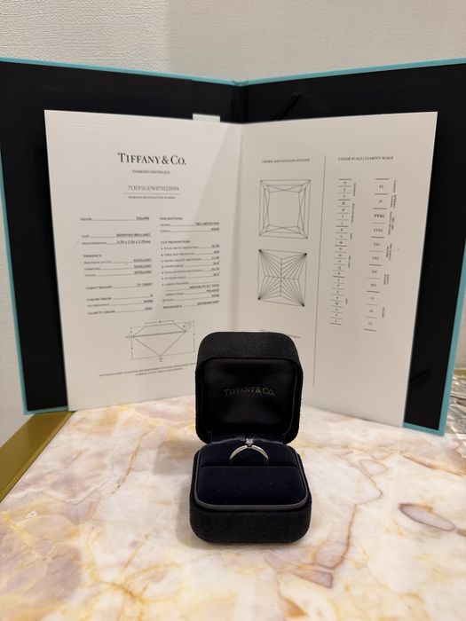 Кольцо бренда Tiffany Co Princess с сертификатом