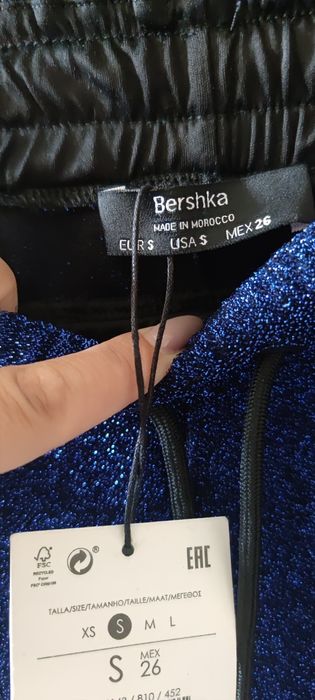 Pantaloni cu sclipici Bershka Noi cu eticheta S