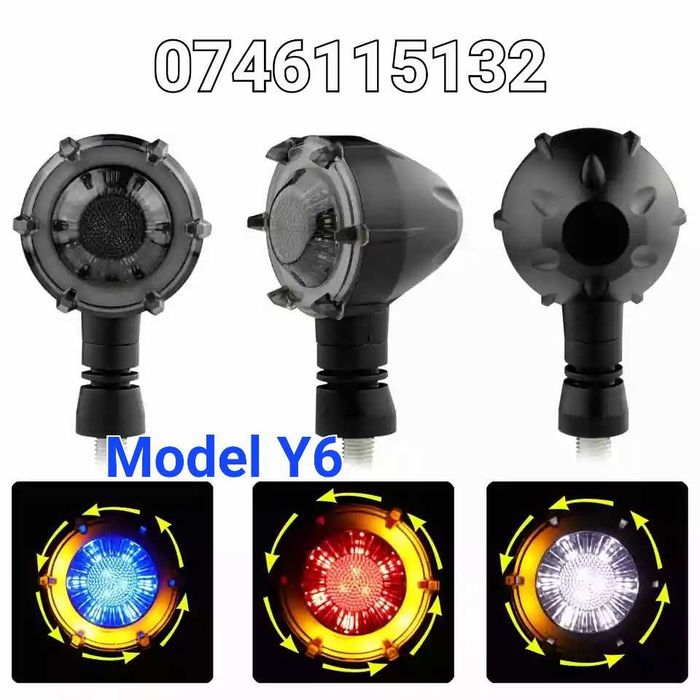 Semnalizare LED Progresiva-Semnalizari-Moto Chopper Motocicleta Atv-Y6