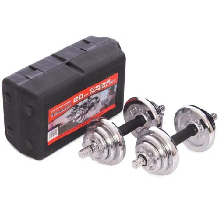 Гантел разборный набор в чемодане никкелний