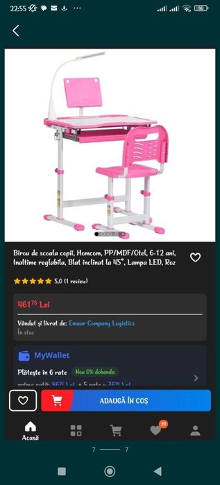 Birou scolar pentru copii studiu in cutie nou