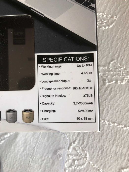 Преносима Bluetooth колонка LinkTech LPS-BM5 Premium Mini Bass, нова