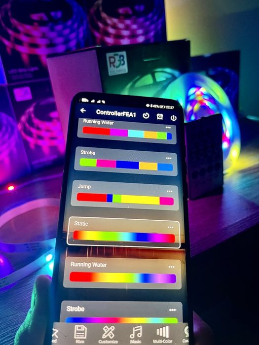 Kit Banda LED Adresabila Smart 60led 12W/M IP65 Bluetooth Dream WS2812