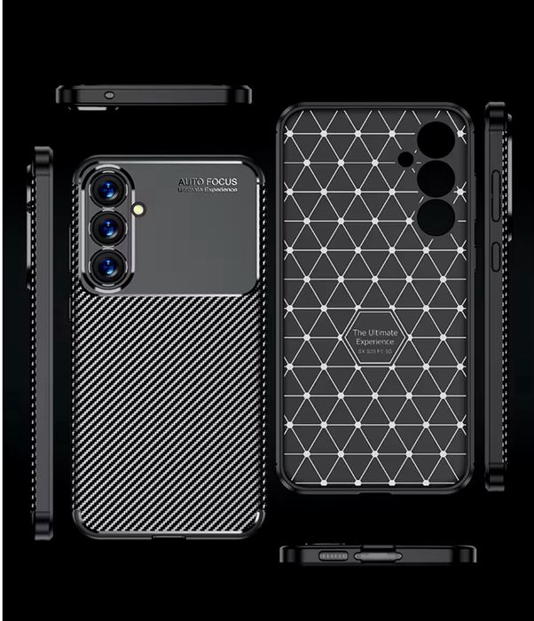 Husa Carbon Din Silicon Neagra - Samsung S20 S21 S23 S24 FE