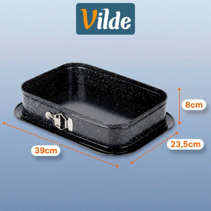 Правоъгълна форма, тефлоново покритие, падащо дъно 35x24x6.5 cm