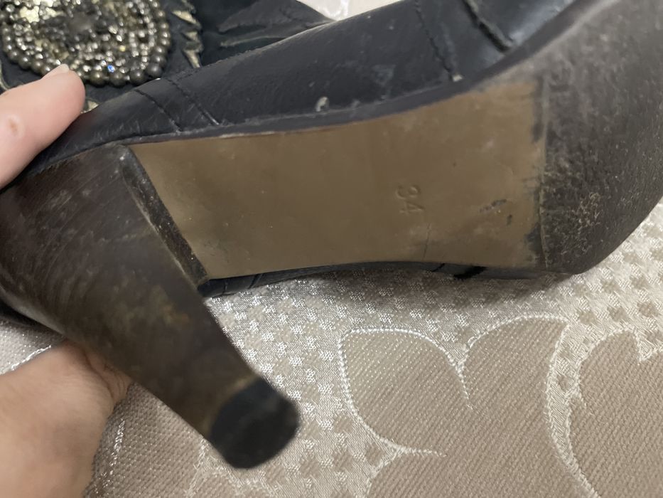 Сапоги кожа замша комби