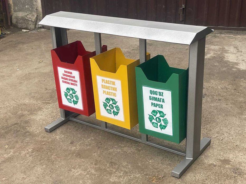 Мусорная урна металлическая секционная