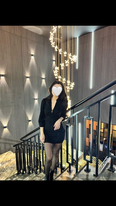 Платье черное мини