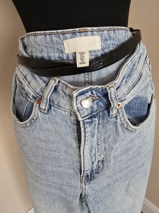 Denim  h&m marime 36 blugi femei drepti cu talie inalta