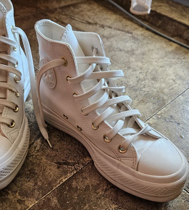 Оригинални дамски бели кожени сникърси, Converse, All Star, 36 номер