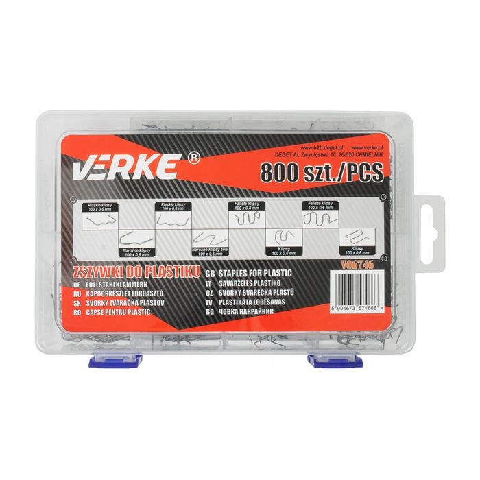 Set capse pentru sudura plastic, diametru 0.6 - 0.8 mm, 800 piese,